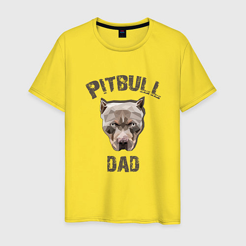 Мужская футболка Pitbull dad / Желтый – фото 1