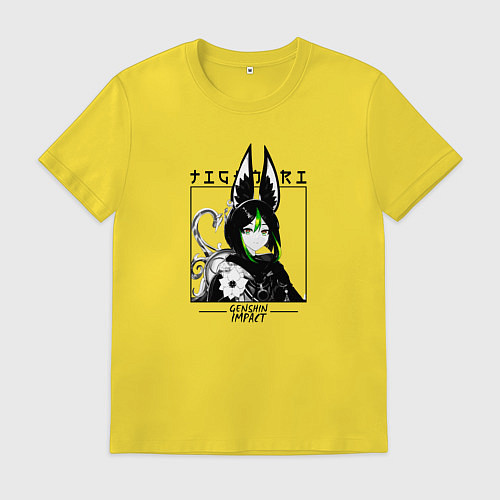 Мужская футболка Тигнари в квадрате / Желтый – фото 1