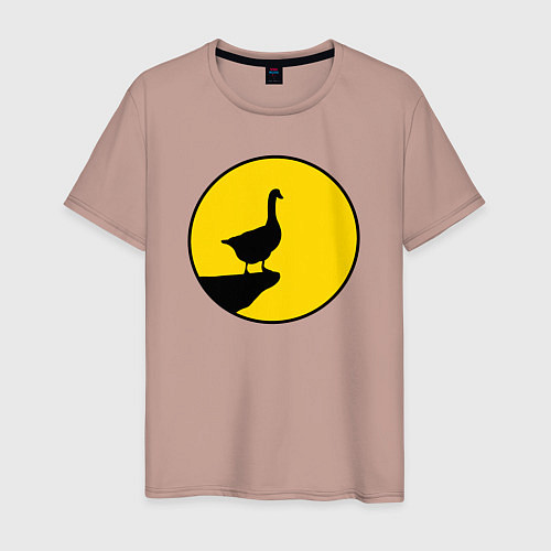 Мужская футболка Гусь на уступе / Пыльно-розовый – фото 1