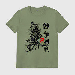 Мужская футболка Самурай с мечом в шлеме