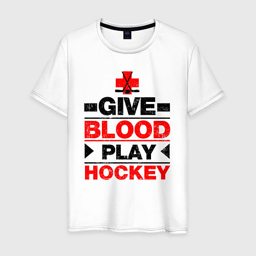 Мужская футболка Дайте крови - игра в хоккей / Белый – фото 1