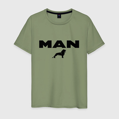 Мужская футболка MAN лев / Авокадо – фото 1