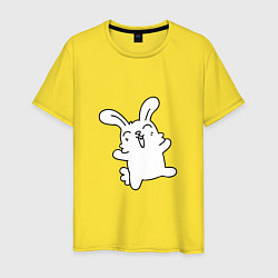 Футболка хлопковая мужская Happy Bunny, цвет: желтый