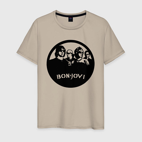 Мужская футболка Bon Jovi rock / Миндальный – фото 1