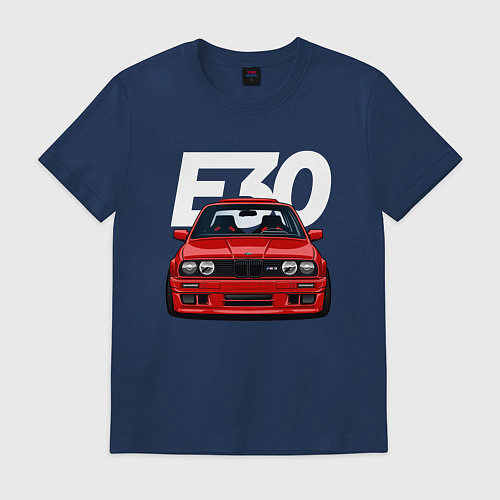 Мужская футболка BMW E30 / Тёмно-синий – фото 1