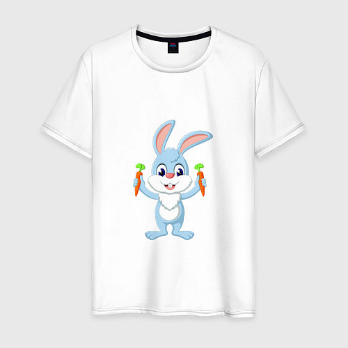 Мужская футболка Кролик с морковками / Белый – фото 1