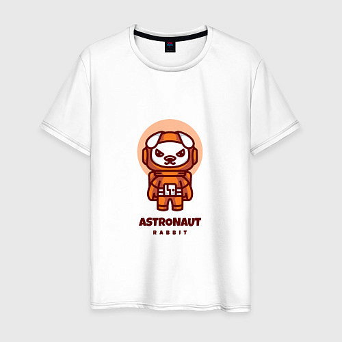 Мужская футболка Кролик астронавт / Белый – фото 1