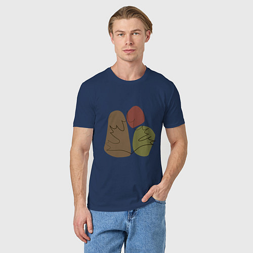 Мужская футболка Кленовый лист минимализм / Тёмно-синий – фото 3