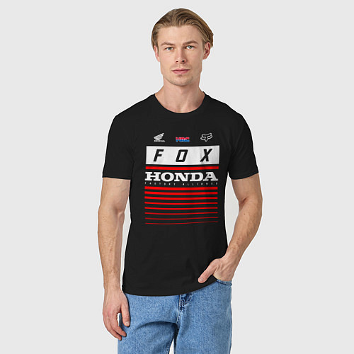 Мужская футболка Honda racing / Черный – фото 3