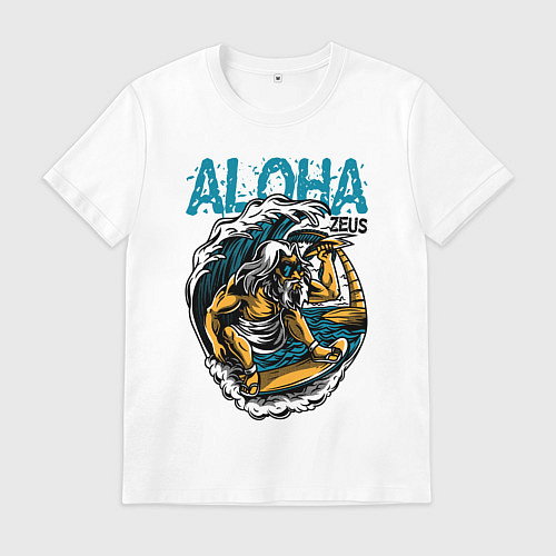 Мужская футболка Зевс серфингист / Белый – фото 1