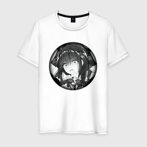 Мужская футболка Ахегао девушка в изумлении / Белый – фото 1