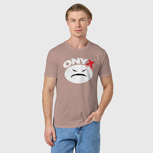 Мужская футболка Onyx logo white / Пыльно-розовый – фото 3