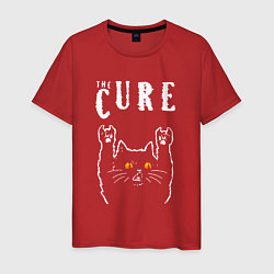 Футболка хлопковая мужская The Cure rock cat, цвет: красный