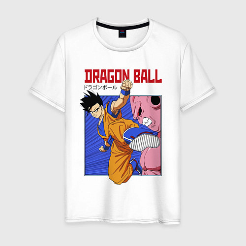 Мужская футболка Dragon Ball - Сон Гоку - Удар / Белый – фото 1