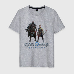 Футболка хлопковая мужская Отец и сын GoW Ragnarok, цвет: меланж
