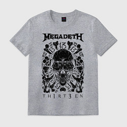 Футболка хлопковая мужская Megadeth Thirteen, цвет: меланж