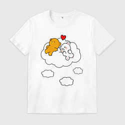 Мужская футболка Влюбленные медвежата на облаке