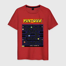 Футболка хлопковая мужская Pac-Man на ZX-Spectrum, цвет: красный