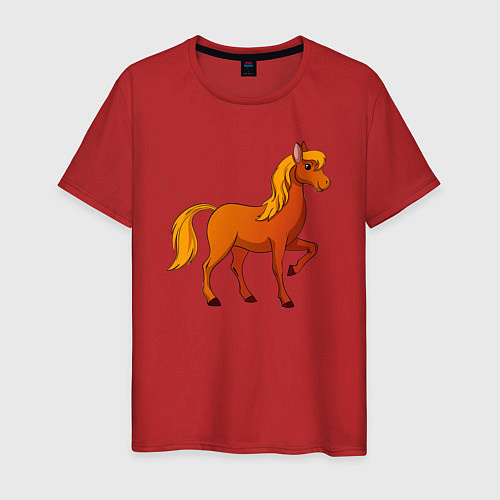 Мужская футболка Добрый конь / Красный – фото 1