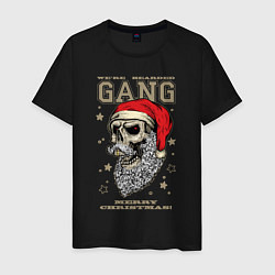 Футболка хлопковая мужская We are bearded gang - Merry Christmas!, цвет: черный