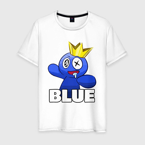 Мужская футболка Радужные друзья веселый Синий / Белый – фото 1