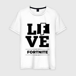 Футболка хлопковая мужская Fortnite love classic, цвет: белый