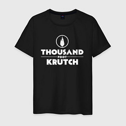 Футболка хлопковая мужская Thousand Foot Krutch белое лого, цвет: черный