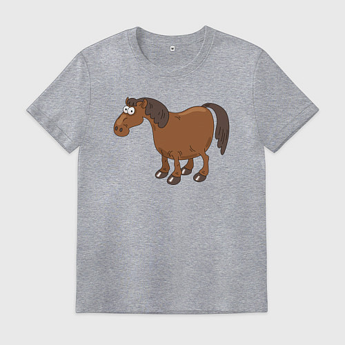 Мужская футболка Забавный конь / Меланж – фото 1