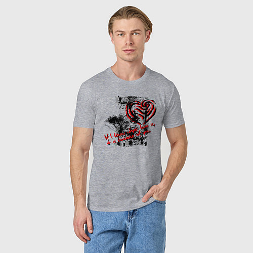 Мужская футболка Благодаря тебе я знаю что такое любовь / Меланж – фото 3