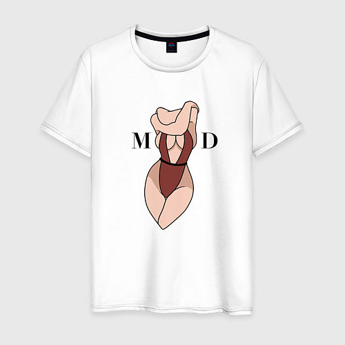 Мужская футболка Mood на груди / Белый – фото 1