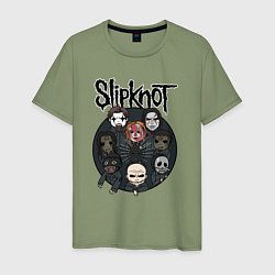 Футболка хлопковая мужская Slipknot art fan, цвет: авокадо