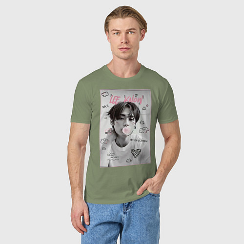 Мужская футболка Lee Know Stray Kids / Авокадо – фото 3