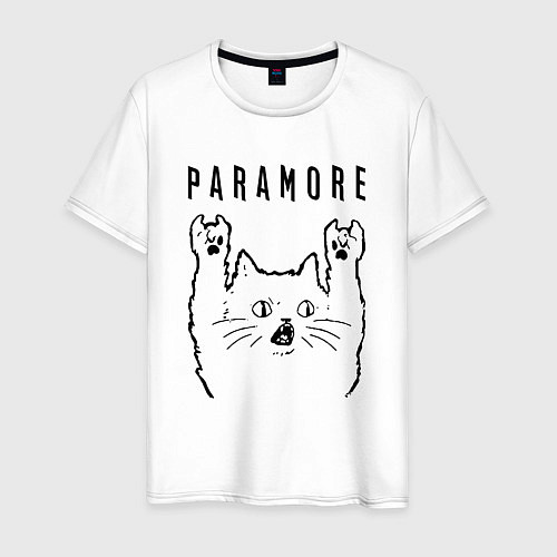 Мужская футболка Paramore - rock cat / Белый – фото 1