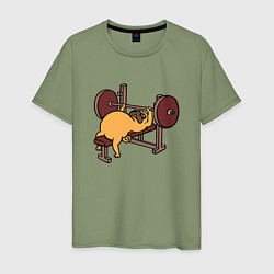 Мужская футболка Мопс - крутой пауэрлифтер!