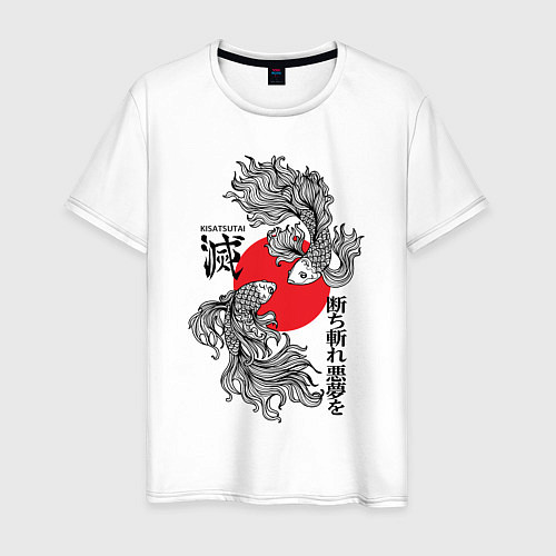 Мужская футболка Кисацутай - истребитель демонов / Белый – фото 1