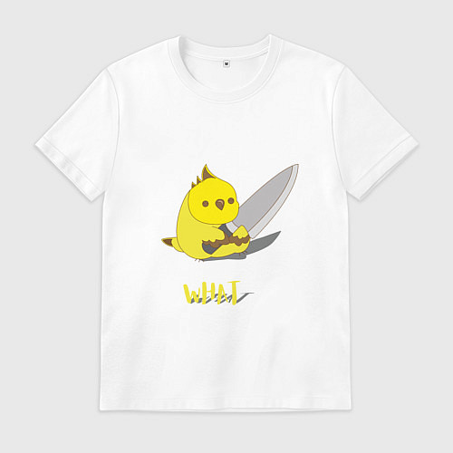 Мужская футболка Chicken with a knife / Белый – фото 1