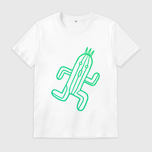 Мужская футболка Файнал фентези Cactuar / Белый – фото 1
