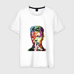 Футболка хлопковая мужская David Bowie singer, цвет: белый