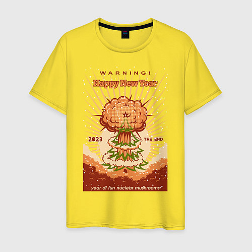 Мужская футболка С новым ядерным годом / Желтый – фото 1