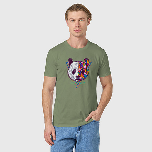 Мужская футболка PANDA полигоны / Авокадо – фото 3