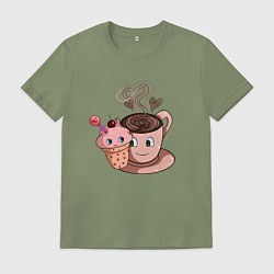 Мужская футболка Кексик и кружка кофе