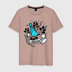 Мужская футболка Птица и ягоды - follow me