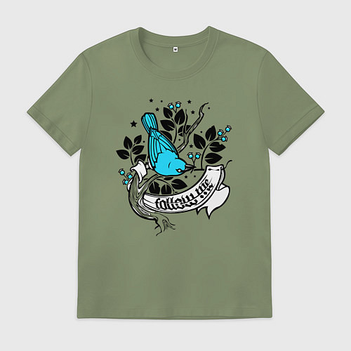 Мужская футболка Птица и ягоды - follow me / Авокадо – фото 1