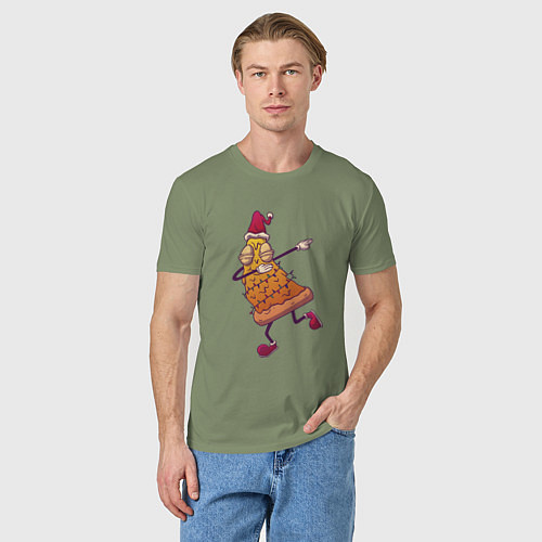 Мужская футболка Новогодний кусочек пиццы / Авокадо – фото 3