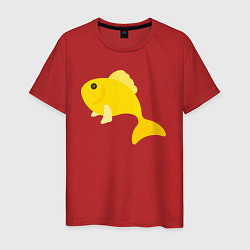 Футболка хлопковая мужская Золoтая рыбка, цвет: красный