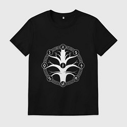 Футболка хлопковая мужская Иггдрасиль, цвет: черный