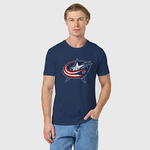 Мужская футболка Коламбус Блю Джекетс / Тёмно-синий – фото 3