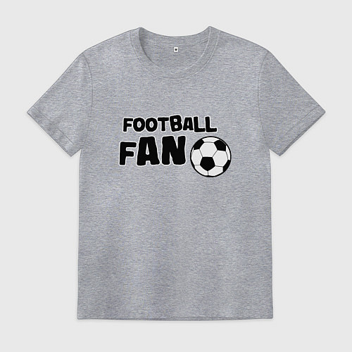 Мужская футболка Фанат футбола надпись / Меланж – фото 1