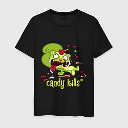 Футболка хлопковая мужская Nutty - candy kills, цвет: черный