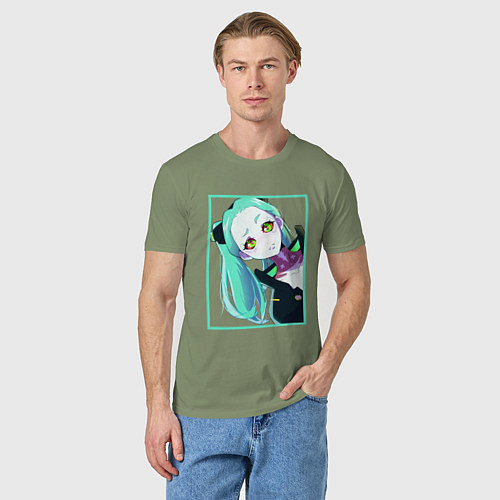 Мужская футболка Ребекка из киберпанка - нетраннер / Авокадо – фото 3